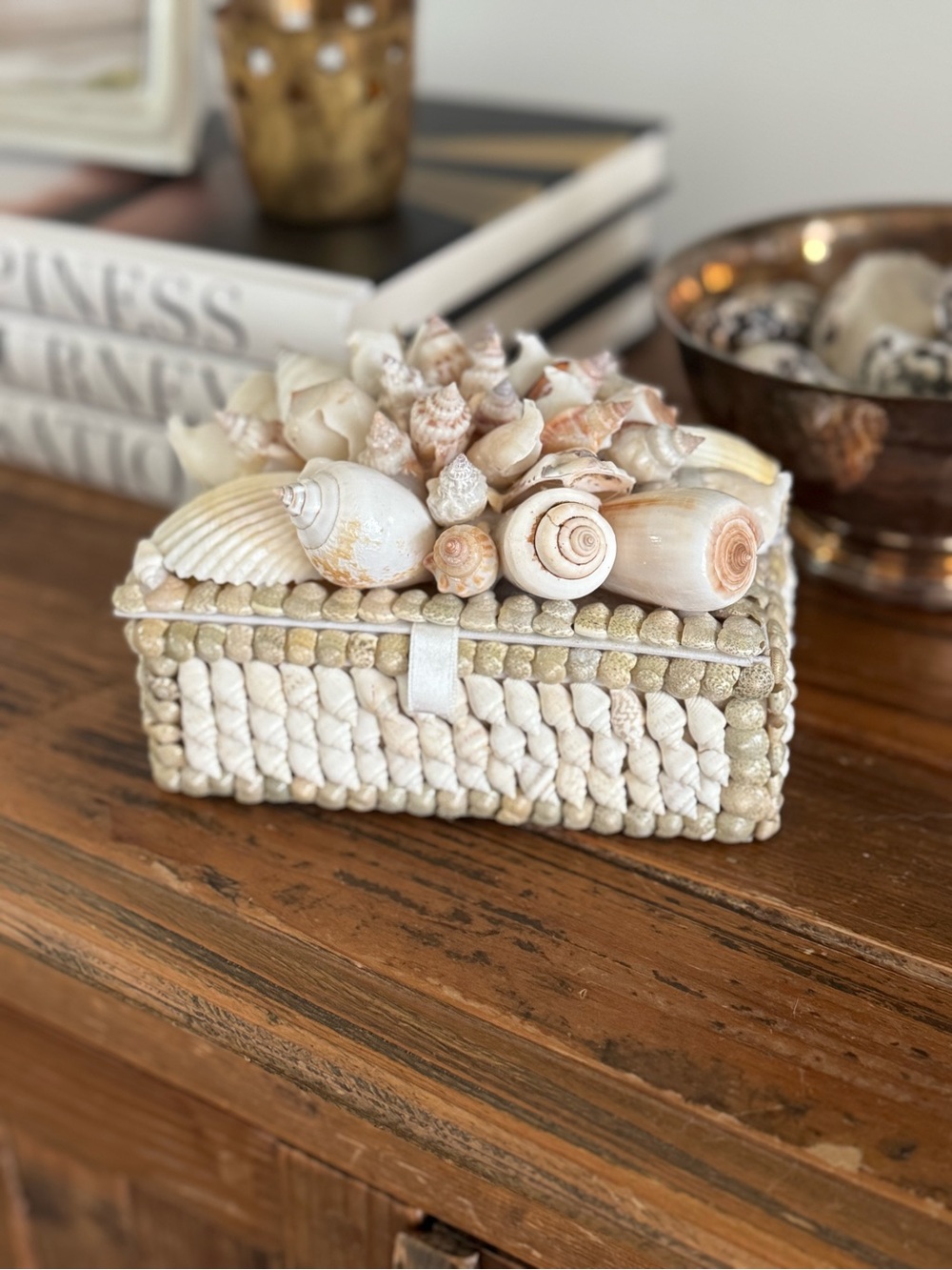 Seashell Decorative Trinket Box - Ivory